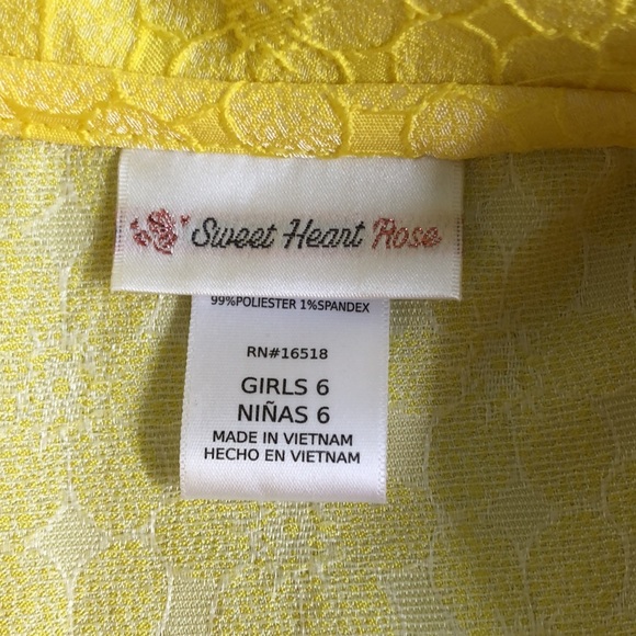 Girls Sweet Heart Rose Yellow Daisy Easter Dress and Coat set size 6 - Picture 10 of 10